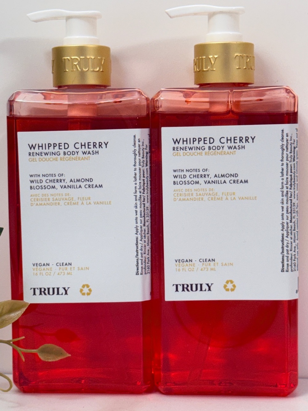 2x TRULY Whipped Cherry Renewing Body Wash — NEW